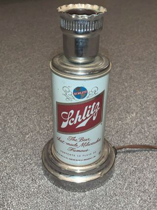 Vintage Schlitz Beer Lamp 1969 Brewing Milwaukee Wi Can Bottle