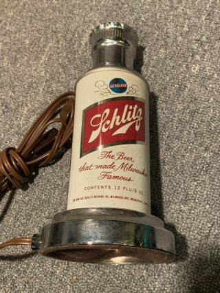 Vintage Schlitz Beer Lamp 1969 Brewing Milwaukee WI Can Bottle 3