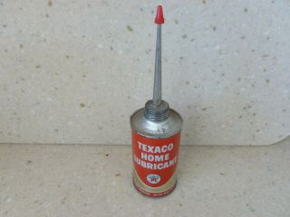 Vintage Texaco Home Lubricant Oil 3 Oz.  Can Full