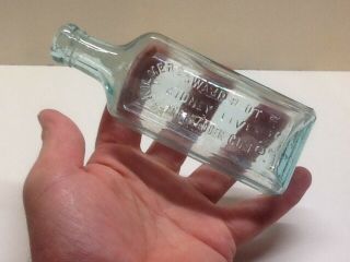 Small Antique Aqua Dr.  Kilmers Swamp Root Cure Bottle,  London England.  Miniature