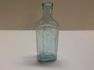 Small Antique Aqua Dr.  Kilmers Swamp Root Cure Bottle,  London England.  Miniature 5