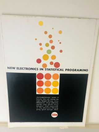 Vintage Ibm Computers " Statistical Programming " Art Advertising Board