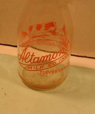 Vintage " Altamont Co.  Inc.  " Tupper Lake,  Ny One Quart Bottle