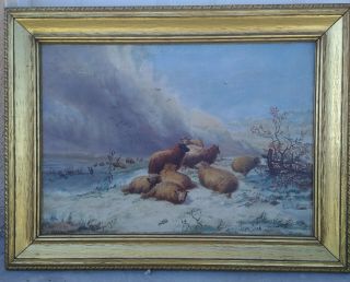 Antique Oil On Canvas Painting Signed On Back.  In Frame