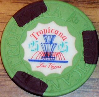 Old $25 Tropicana Casino Poker Chip Vintage Antique House Mold Las Vegas Nv 1972