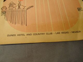 Vintage Dunes Hotel & Country Club Las Vegas Nevada Room Service Menu 3