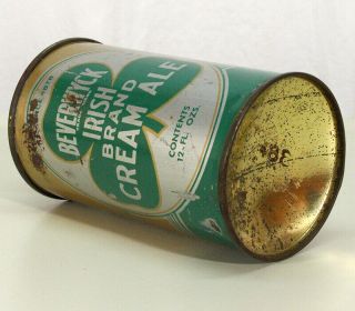BEVERWYCK IRISH CREAM ALE BRAND LOW PROFILE CONE TOP BEER CAN ALBANY YORK NY 6