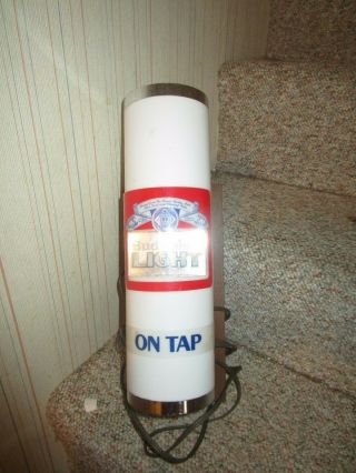 Vintage Budweiser Cylinder Light Up Beer Sign