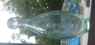 Antique 10 - Pin Aqua Glass Bottle Blob Top Carl H Schultz N.  Y.  1868