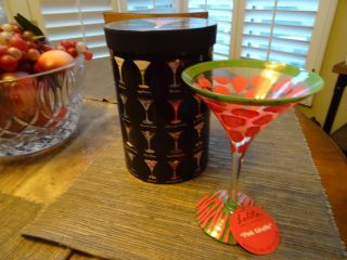 Lolita " Pink Giraffe " Hand Painted Martini Glass Recipe