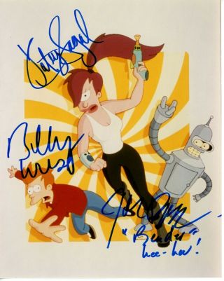 Futurama Cast Signed 8x10 Photo Billy West Katey Sagal John Dimaggio