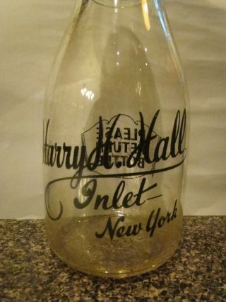 Vintage Harry H Hall Inlet Ny Milk Bottle Stars