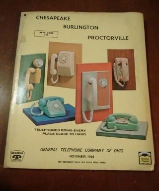 1968 Chesapeake Burlington Proctorville Ohio Oh Telephone Directory Phone Book