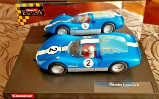 Porsche Carrera 6 Blue Racing Slot Car Hot Wheels Old Toy Ferrari Exclusiv 1/24