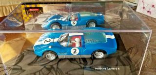 PORSCHE CARRERA 6 BLUE RACING SLOT CAR HOT WHEELS OLD TOY FERRARI EXCLUSIV 1/24 4