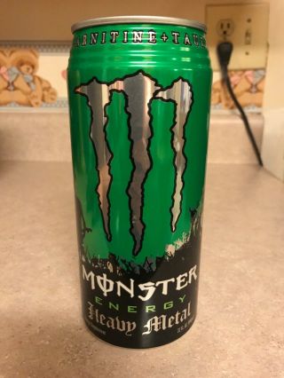 Rare Monster Energy Can Heavy Metal Bfc Can Bottom Opened
