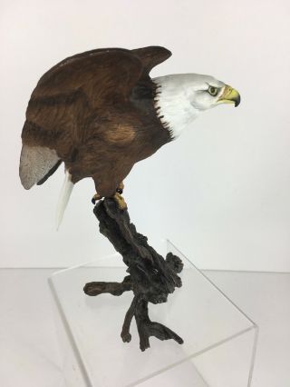 VTG 1985 Royal Worcester Birds Of Prey BALD EAGLE Bone China & Bronze Sculpture 5