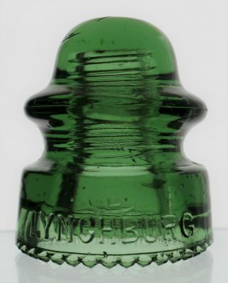 Yellow Green Cd 164 Lynchburg No.  38 Made In U.  S.  A.  Glass Insulator
