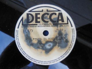 Bing Crosby Owned - This Is Your Life - One Of A Kind? Bing Medley Decca 33rpm
