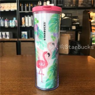 Very Rare China 2017 Starbucks Moving Flamingo 3d Funny Bottle Cup