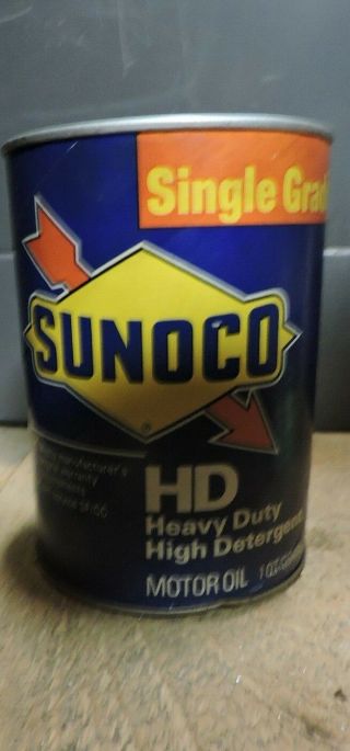 Vintage Full Cardboard Sunoco Oil Can,  1 Qt. ,  (l)