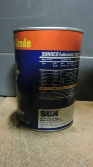Vintage Full Cardboard Sunoco Oil Can,  1 Qt. ,  (L) 2