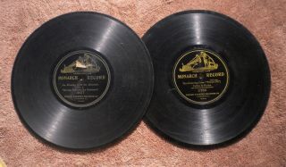 Two Victor " Monarch " Records 1904 " Stuttering Coon " - " Minstrels No.  5 " V,  & V -