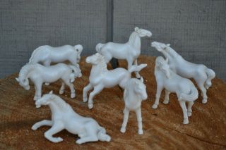 Horse Figurines - Porcelain Miniature Horses - Set Of 8