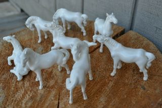 Horse figurines - Porcelain miniature horses - Set of 8 4