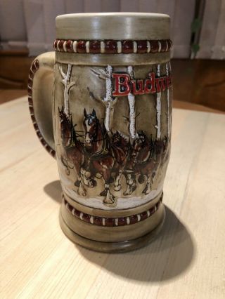 1981 Budweiser Clydesdale Horse Beer Stein Cs - 50 Holiday Mug