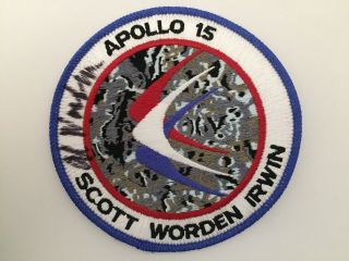 Al Worden Apollo 15 Patch Astronaut Signed Autographed Nasa With