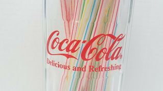 Vintage Coca Cola Delicious And Refreshing Glass Straw Dispenser Diner Style 2