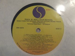 ROCK ' N ' ROLL HIGH SCHOOL RAMONES,  DEVO BRIAN ENO,  ALICE COOPER SOUNDTRACK LP 2
