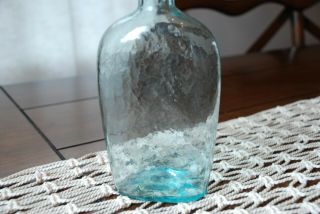 Antique Old Aqua Blue Glass Bottle - Mottled Glass 3