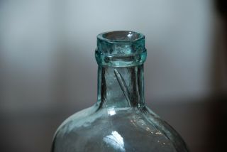 Antique Old Aqua Blue Glass Bottle - Mottled Glass 4