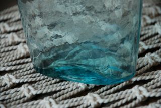 Antique Old Aqua Blue Glass Bottle - Mottled Glass 6