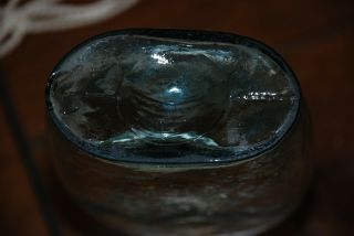Antique Old Aqua Blue Glass Bottle - Mottled Glass 7