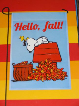 Peanuts Snoopy Hello,  Fall Garden Decorative Flag 12 " X18 " - -