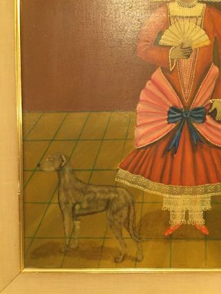 AGAPITO LABIOS (Mexican,  1898 - 1996) portrait of girl With A Dog,  Signed 3