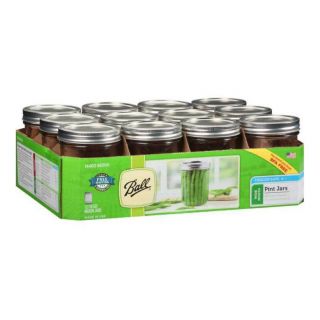 Pint Jars Set 12 Pack 16 oz with Lids and Bands Ball Mason Wide Mouth Kitchen 5