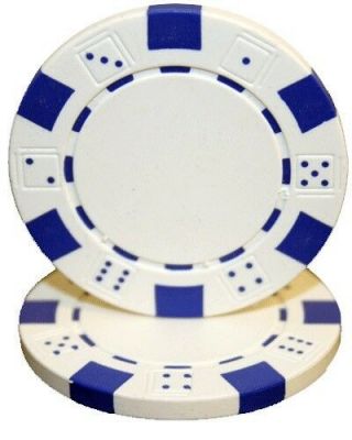 25 White Striped Dice 11.  5g Clay Poker Chips - Buy 2,  Get 1