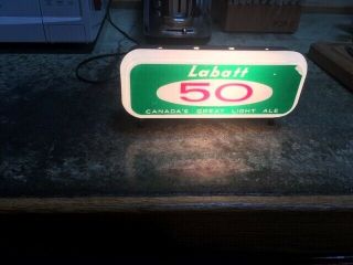 Rare Vintage Labatt 50 Lighted Beer Sign 10 1/2 X 4 1/2 Inches