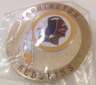 Washington Redskins Metal Round Logo Poker Cards Protector