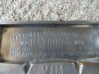 NATIONAL WASHBOARD CO.  NO.  183,  1915,  CHICAGO - SAGINAW - MEMPHIS,  METAL EMBOSSED SIGN 2