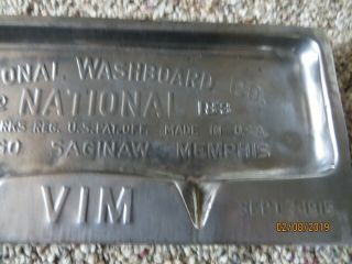 NATIONAL WASHBOARD CO.  NO.  183,  1915,  CHICAGO - SAGINAW - MEMPHIS,  METAL EMBOSSED SIGN 5