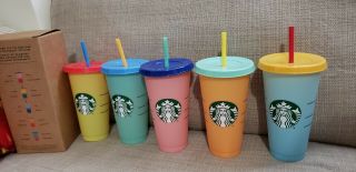 Starbucks Color Changing Reusable 1 Yellow color cup / Citron - Emerald 5