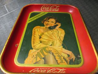 1930 Coca Cola Soda Soft Drink Advertising Metal Tray
