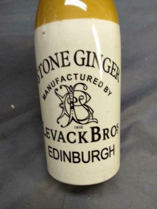 Antique Old Stoneware Pottery Ginger Beer Bottle Levack Bros Brothers Edinburgh 2