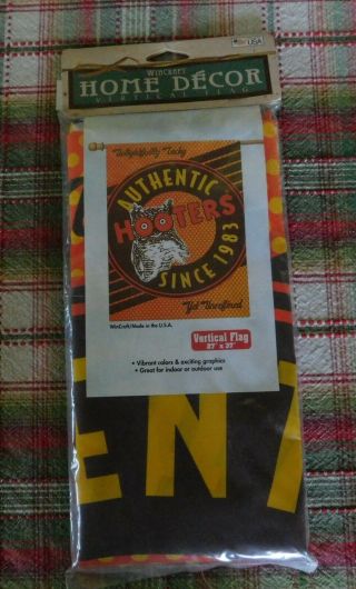Authentic Hooters 27 X 37 Vertical Flag In Plastic