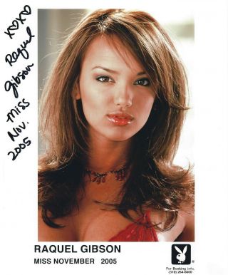 Raquel Gibson 11/2005 Playboy Playmate Sexy Signed Promo Photo (in2)